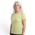 Mature woman wearing a light green OUTDOORS NORDIC quick-dry stretch t-shirt with a smooth ice-silk feel.