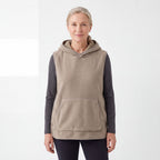 Sherpa Hoodie Vest dam i beige
