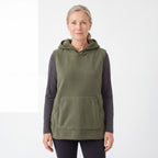 Sherpa Hoodie Vest dam i grön