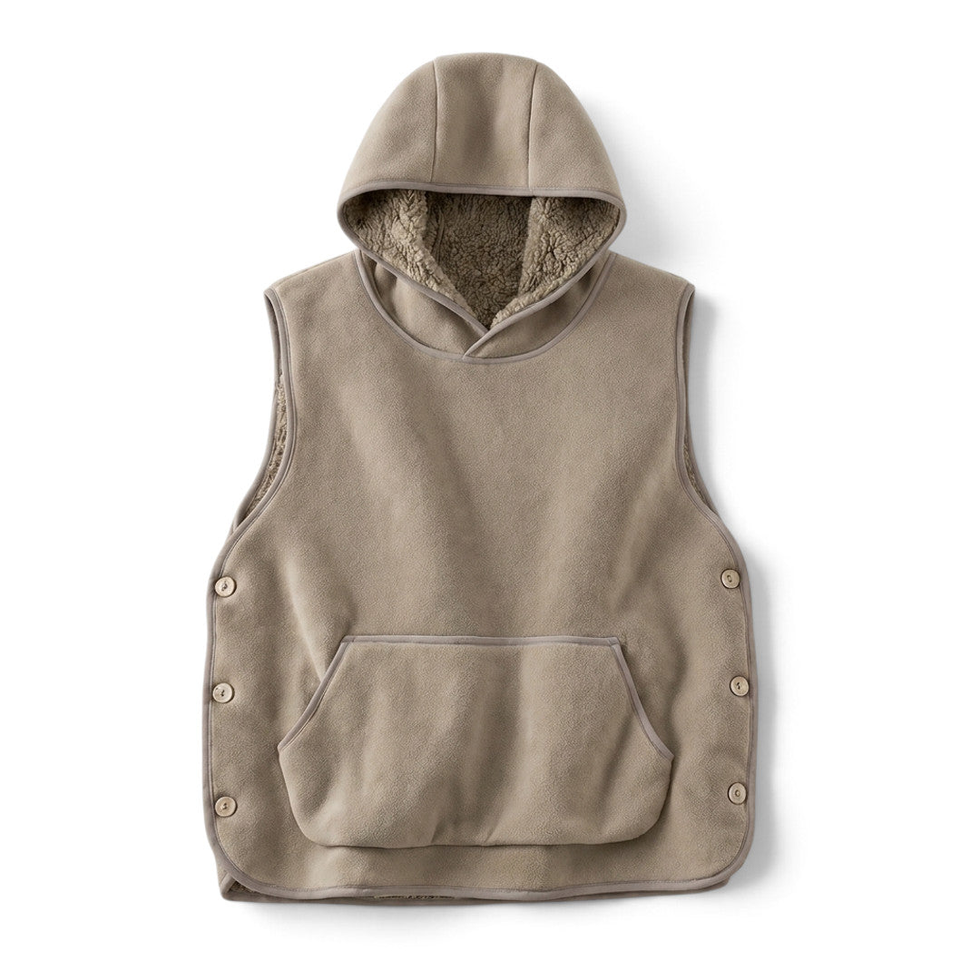 OUTDOORS NORDIC Sherpa Hoodie Vest i beige