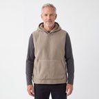 Sherpa Hoodie Vest herr i beige