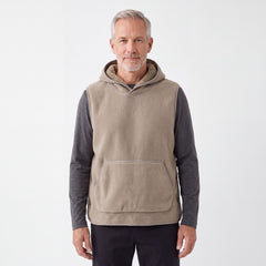 Sherpa Hoodie Vest herr i beige