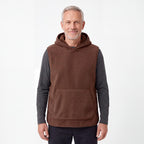 Sherpa Hoodie Vest herr i brun
